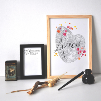 Affiche Amour avec un mot doux à partager