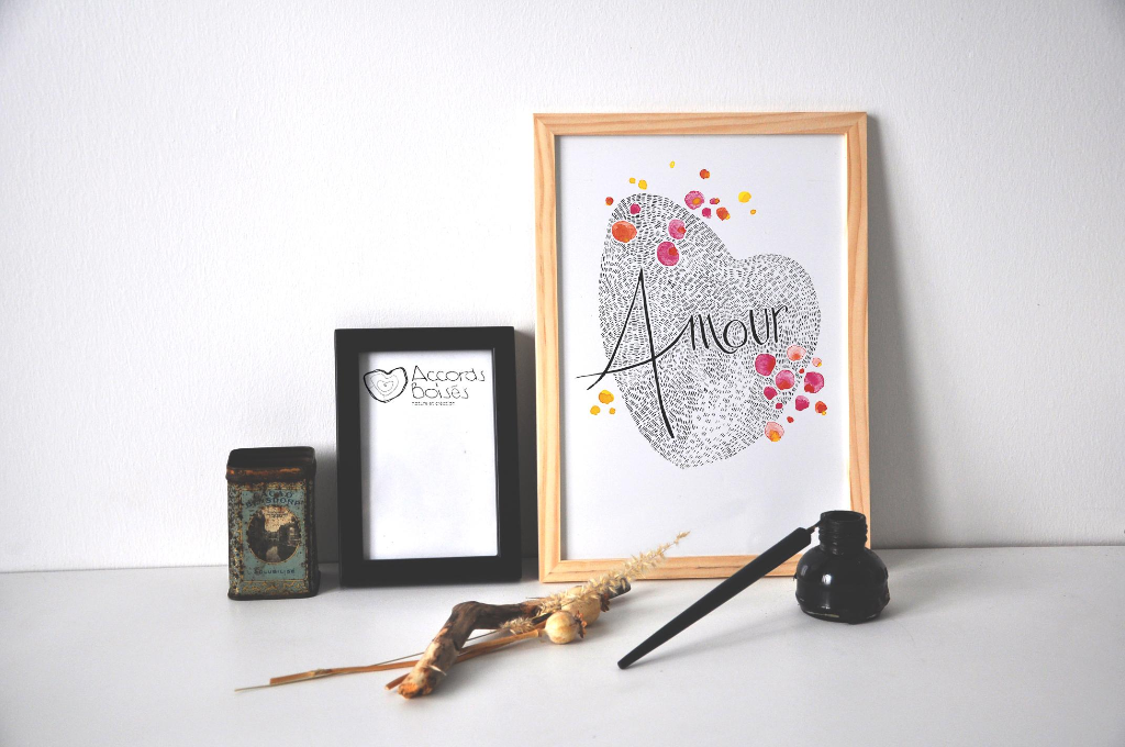 Affiche Amour avec un mot doux à partager