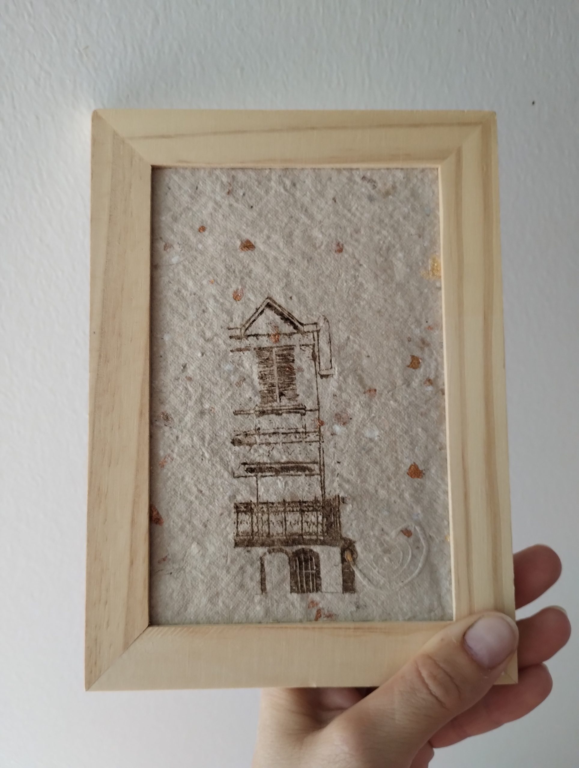 Petit tableau d'une architecture pittoresque de Clermont-Ferrand