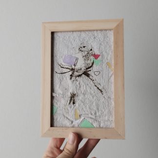 tableau perruche en papier recyclé - perroquet
