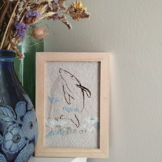Cadre baleine illustration et collage