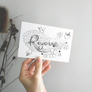 carte postale avec un message positif Rayonne, qui donne de l'élan et le prendre à son compte