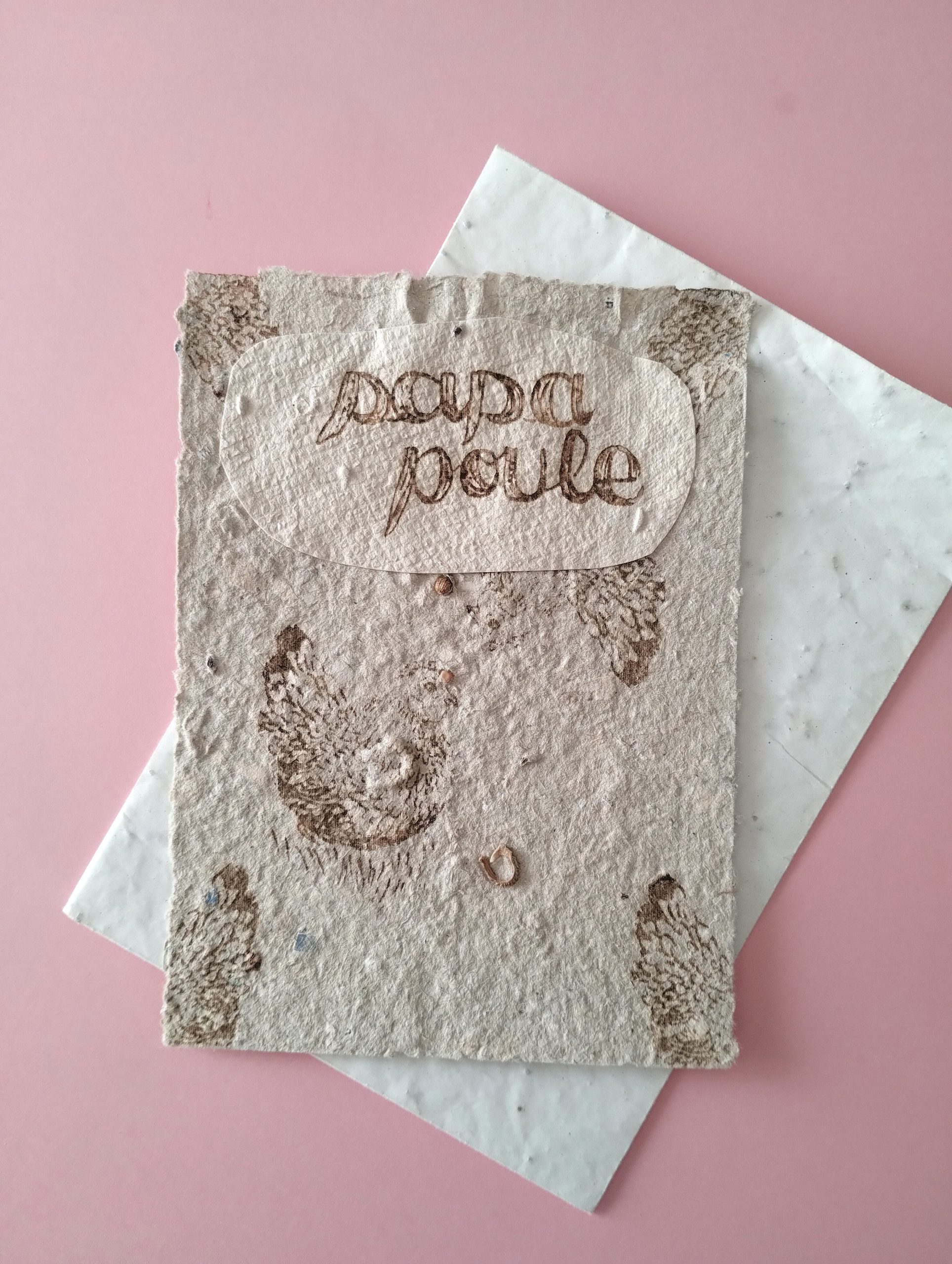carte à planter avec message papa poule