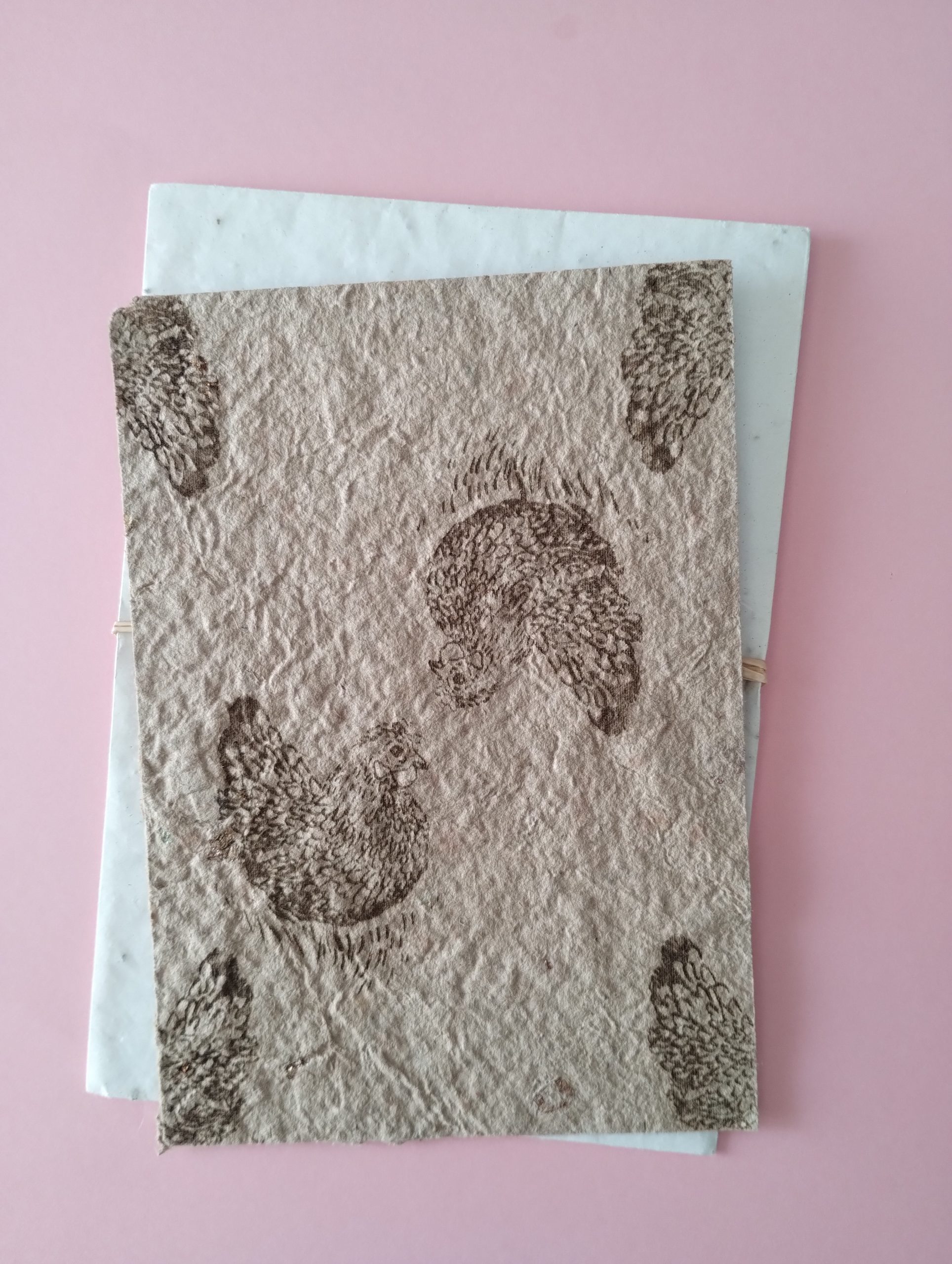 carte postale avec des poules en motif