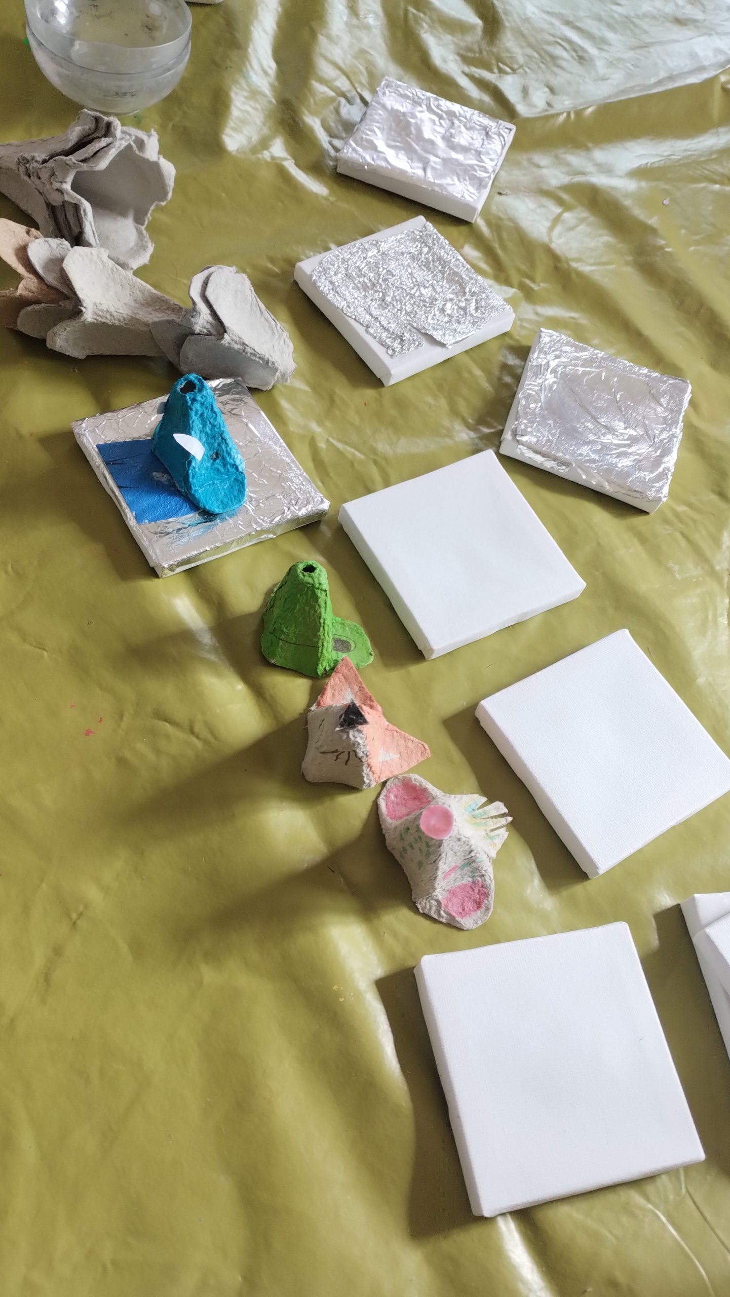création en cours de tableaux animaux
